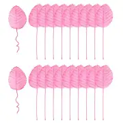 Pink Artificial Leaves with Stems, 20 Pack Fake Leaves Silk Faux Leaf