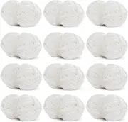HOMBYS White Chunky Chenille Yarn for Crocheting, Knitting & Hand Knitting, Soft Plush Yarn, 12 Jumbo Pack (27 yds, 8 oz Each Skein)