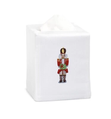 Nutcracker Tissue Box Cover - White Cotton New