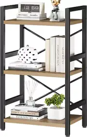 Bookshelf 3 Tier Industrial Bookcase Metal Small Bookcase Rustic Etagere Shelf