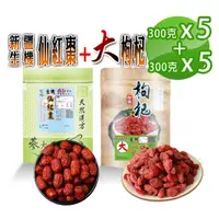 在飛比找momo購物網優惠-【蔘大王】生機仙紅棗（300gX5）+大粒枸杞子（300gX