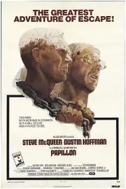 Steve McQueen Dustin Hoffman poster Papillon 17" x 25"