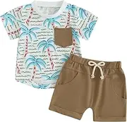 [Geagodelia] Baby Boys Summer Short Strawberry Printed 2 Piece Set Baby Boy 0-3 Years T Shirt + Shorts