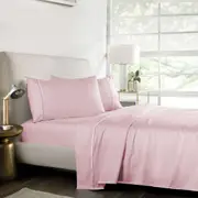 Bedding King 1000TC Pure Egyptian Cotton Sheet Set - Baby Pink