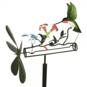 HUMMINGBIRD AND DRAGONFLY WHIRLIGIG - WIND SPINNER - KINETIC SCULPTURE