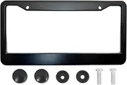 Aluminum Alloy License Plate Frame Cover, Compatible with X AUTOHAUX ，Durable 2-Hole Car Front & Rear License Plate Holder with Screws & Caps - Silver Tone(1PCS)