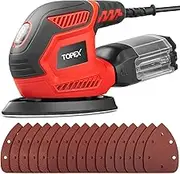 Topex 200w Electric Detail Sander Power Detail Sander Electric Sander Handheld Sanding Machine Small Triangular Palm Sander for Home Decoration Furniture Finishing with Sandpaper & Dust Box