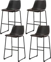 Counter Height Bar Stools Set of 4, 4 Pcs 26" Counter Height Bar Stools Black