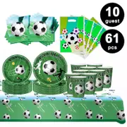 Soccer Theme Party Tableware 10 Guest Pack Plates Cups Napkins Tablecloth Loot Bags