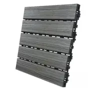 6PC Deck Patio Balcony Plastic Composite Outdoor Interlocking 12"x12" Tiles Grey