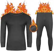 [FIANA FASHIONS] Men’s Thermal Underwear Set, long Sleeve & Bottom Long Johns Warm Base layer For Running, Cycling, Skiing, Training, Hiking