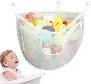 Bath Toy Storage - Bath Toy Storage Scoop | Removable Wall Hanging Tidy | Toy Organizer | Shower Toys Holder, Bottom Zipper Mesh Bathtub Toys Organiser Bag, Baby Shower