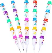 MAGICLULU Stackable Snowman Pencils Set 5pcs Writing Pencils Plastic Wood Construction