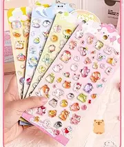 PQCLXUYA 200+ 3D Clear Resin Stickers,Cute Ocean, Small Animals, Butterflies,Cake Shop-Themed Clear Puffy Stickers Tiny Micro Bulk Stickers Set for Kids Adults Cups/DIY/Photo Album/Laptop