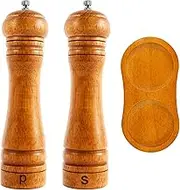 DJAPWPX 2 Pcs Wooden Salt and Pepper Grinder Set, Manual Pepper Mills with Adjustable Coarseness for Seasonings Spices Kitchen