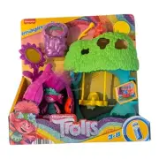BNIB Fisher-Price Imaginext Trolls Flower Fun Rainbow Treehouse Campsite Toy 3-8