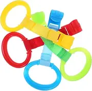 JOINPAYA Nursery Ring 8pcs Standing Pull Tab Crib Hanging Ring Safe Learning Tool
