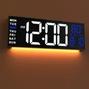 16" Large Digital Wall Mount Clock, Count Down Timer, Alarm, Big LED, RGB Col...