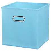 11"x11"x11" Foldable Storage Cube Bins Fabric Storage Organizer Bins Sky Blue
