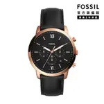 FOSSIL NEUTRA 新雅仕計時男錶 黑色真皮皮革錶帶 44MM FS5381