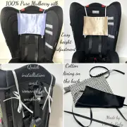100% Pure Mulberry silk baby car seat headrest cover, silk stroller liner