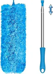 JEHONN Feather Duster for Cleaning, 254 cm Extendable Long Handle Microfiber Dusting Brush, Telescopic Dust Remover Tool for High Ceiling Fan AC Vent Cobweb Wall House Exterior Interior
