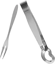 SHOWERORO Stainless Steel Snail Serving Tongs Escargot Fork Set Snail Tong for Restaurant Home