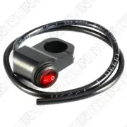 Motorcycle Switches Handlebar Headlight Switch and 3 Wires with Red Led Light