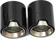 Muffler tip, 2pcs/lot Car Exhaust Tip Compatible Compatible Compatible For BMW F20 F21 M135i M140i Per Compatible Formance Carbon Fiber Muffler Tip TailTIP ID60mm Tips(Matte Black)
