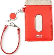 [TAKEO KIKUCHI] TKW-1070223-034 Orange [Takeokikuchi] Yoke Pass Case 2 Sides with Telescopic Reel, Orange, one Size