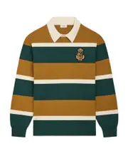 blason rugby polo shirt in striped cotton M Green
