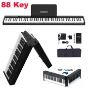 KONIX Foldable Piano Keyboard 88-Key Full-Size Electric Digital Piano Midi Black