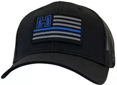 Horizon Ammunition Thin Blue Line Flag Meshback Trucker Baseball Cap Hat - 10160