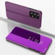 For Samsung Galaxy A33 5G Plated Mirror Flip Leather Case with Holder