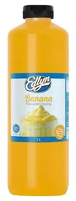 BANANA EDLYN FLAVOUR TOPPING SYRUP 1L Bottle Thick Shake Milkshakes /Sundaes