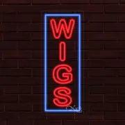 NEW "WIGS" w/BORDER VERTICAL 30x12x1 INCH LED FLEX WINDOW/WALL INDOOR SIGN 31036
