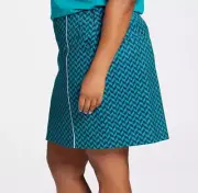 Lady Hagen Women's 17" Wrap Golf Skort Herringbone Turquoise size 16 NWT B