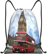 DEXNEL England Car Drawstring Backpack Sports Gym Bag For Women Men Children Large Size Swim Bag