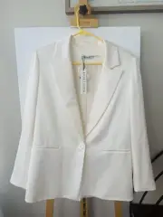 NWT ALICE + OLIVIA Denny Embellished Twill Single Button Blazer Sz 6 $695