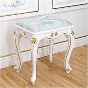Footstool Dressing Table Upholstered Vanity Base with ABS Legs Side Table Seat Makeup Chair Upholstered Bench Piano Seat Chair Bench for Bedroom (Color : Blue Floral Suede