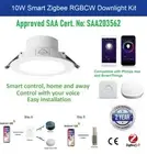 SmartThings Echo Plus Hue Tuya Smart ZigBee RGBCW LED Downlight for Home 90mm