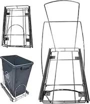 Trash Can Slider for Kitchen Cabinet, Trash Can Slider, Adjustable Pull Out Trash Can Under Cabinet, 16.5x15.8x11 Metal Pull Out Shelf with Handle (Trash Can Not Included)