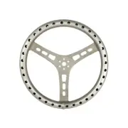 QuickCar 15" Light Wht Silver Aluminum Wheel &Aluminum Push Bottom Quick Release