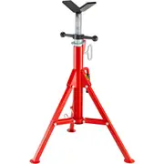 V Head Pipe Stand Adjustable Height 28-52 Inch, Pipe Jack Stands 2500 LB. Capacity,Folding Portable Pipe Stands 1/2 to 12 Inch Pipe Supporting,Steel Jack