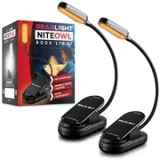 GearLight Rechargeable Book Light for Reading in Bed - Stocking 2-Pack Black