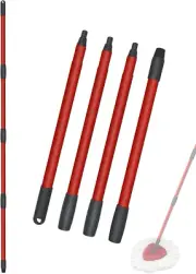 Mop Handle Replacement, 4 Sections, 30 to 58 Inches, Compatible with Vileda Turb