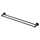 Fienza Sansa Double Towel Rail 900mm Square Plate Matte Black 83208MB