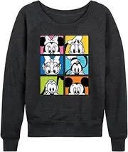 [Disney] Mickey & Friends - Mickey Friends Grid - Women's Lightweight French Terry Pullover