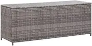 Garden Storage Box Grey 150x50x60 cm Poly Rattan,Outdoor Storage Boxes 14.4KG-46462