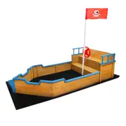 Tubby Wooden Sand Pit Adjustable Canopy Cover Kids Sandpit Outdoor Play Sandbox - Large Sandpit Toy